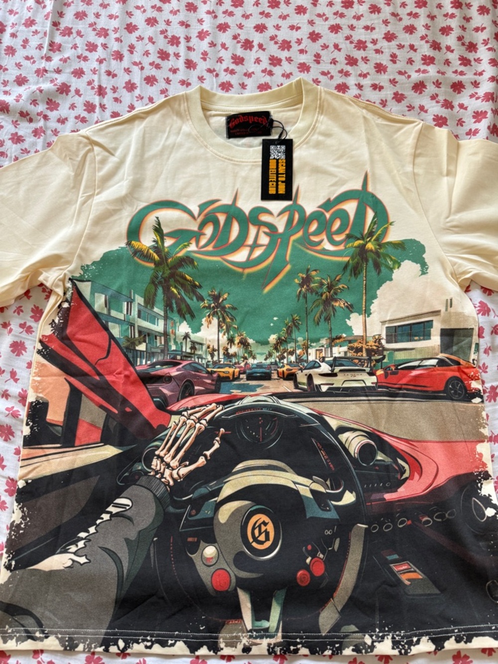 Godspeed - Super Run Sunday Art Basil Cream Graphic Short Sleeve Tee